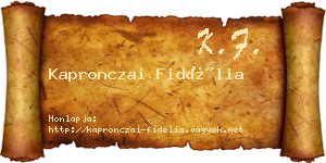 Kapronczai Fidélia névjegykártya