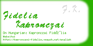 fidelia kapronczai business card